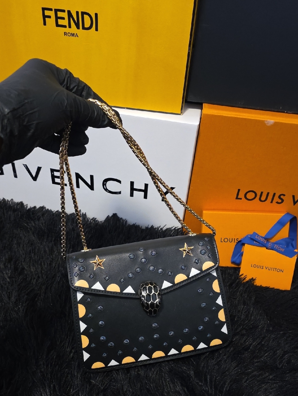 Rare Bvlgari serpenti forever leather bag